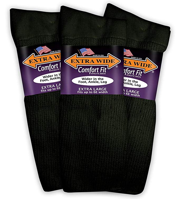 Extra Wide Sock Extra Wide Comfort Fit Athletic Crew (MidCalf) Socks