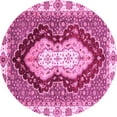 thumbnail image 1 of Ahgly Company Indoor Round Abstract Pink Modern Area Rugs, 4' Round, 1 of 4