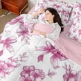 thumbnail image 4 of Homewish Female Men Pink Flowers Twin Bedding Sets 7-Piece,Kawaii Bow Bedding Comforter Set Microfiber,Dreamy Princess Breathable Sheet Sets,Luxury Bedroom Decor,Reversible, 4 of 8