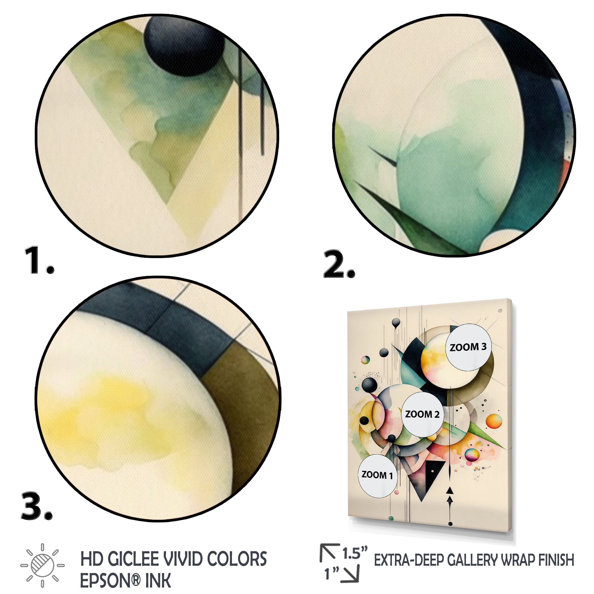Designart Pastel Minimalist Multi Shape Art I Canvas Wall Art