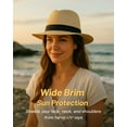 thumbnail image 6 of Zylioo Small Heads Straw Panama Hats,Fedora Beach Sun Hat for Petite Heads,Wide Brim Summer Travel Hat, 6 of 7