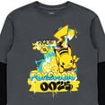 thumbnail image 5 of Pokmon Pikachu Boys Long Sleeve Twofer Graphic T-Shirt, Charcoal Black, Sizes XS-XL, 5 of 6