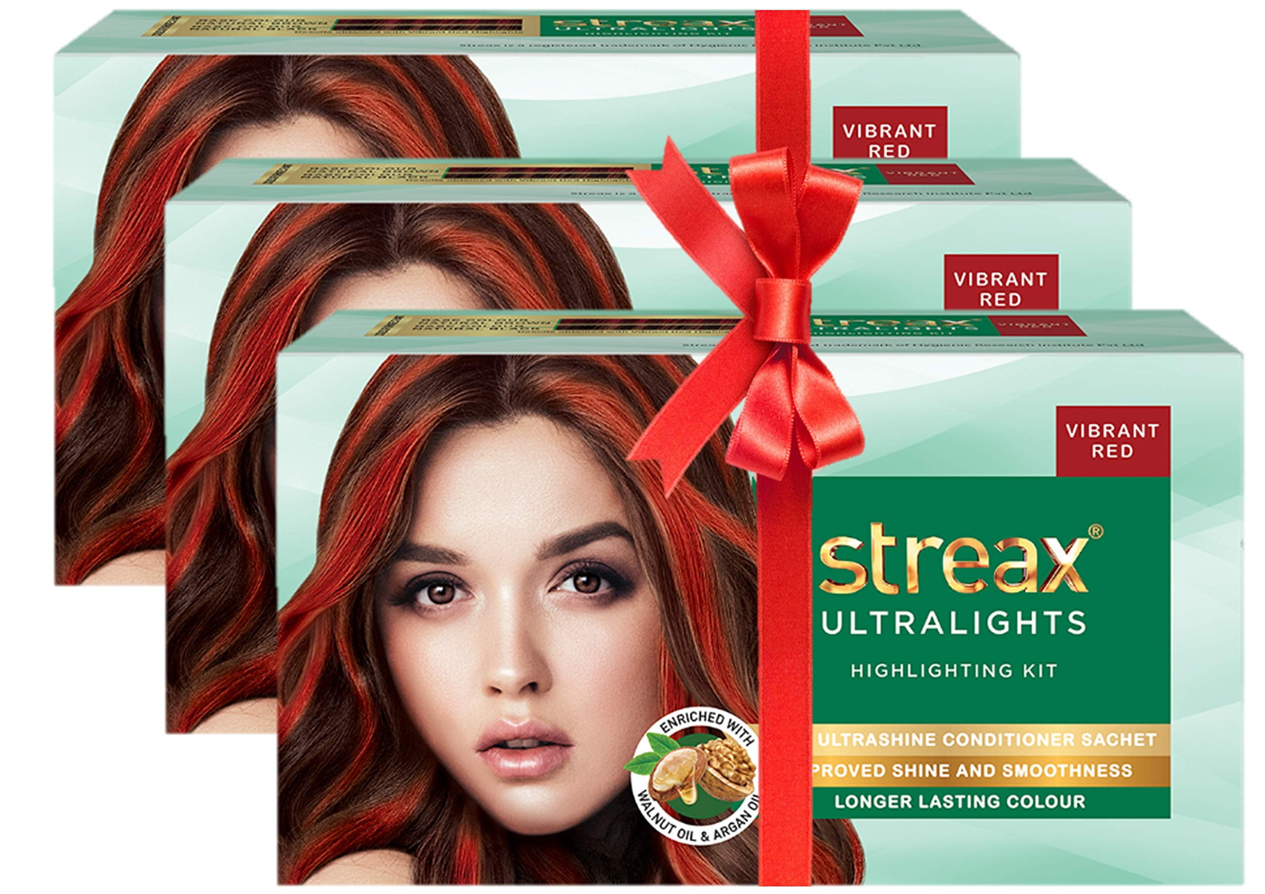 Streax Ultralights Highlighting Kit - 60g (Pack of 3) (Vibrant Red) - Streax Ultralights Highlighting Kit - 60g (Pack of 3) (Vibrant Red) -