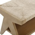 thumbnail image 5 of Nathan James Beacon Bohemian Bench Seat with Shoe Storage, Seagrass Entryway or End of Bed Bench with Solid Wood Frame, Brushed Light Brown, 5 of 5