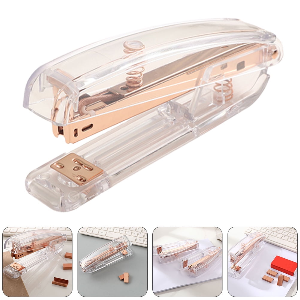 Song Mini Stationery Stapler,Durable Metal Portable Staplers,Reduced Effort Stapler for Office Desk Accessories and Home Office Supplies Color : White 