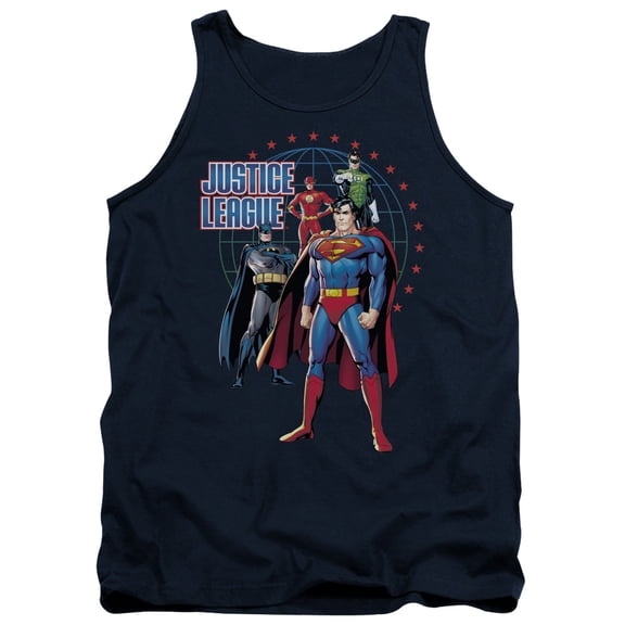 JLA Justice League Protectors Adult Tank Top Navy