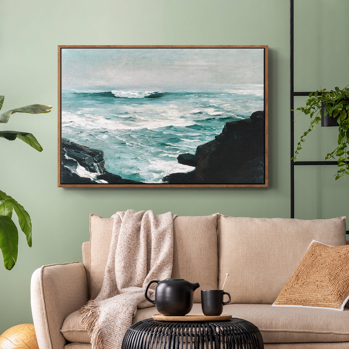 Vintage Landscape-CXXXVIII By Wexford Home Framed in Walnut Wood Gallery Wrapped Canvas 25 in. x 37 in.