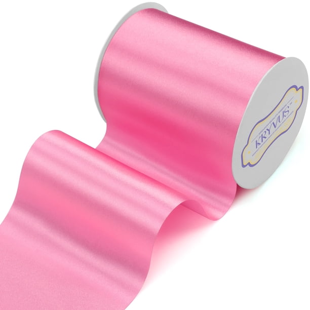 Cinta decorativa Kryvus rosa satinada de 10 cm x 20 m