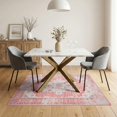 thumbnail image 3 of ODIKA 5'x7' Washable Area Rug Mauve Dusty Vintage Scroll Distressed Boho Border Motifs Trellis for Small Living Room, Bedroom, Easy Care, Non-Shedding, Pet Friendly, 3 of 7