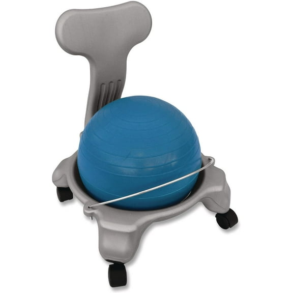 Champion Sports Youth Kid's Exercise Ball Chair: FitPro Balance Ball Chair with Wheels and Back Support for Home or School - Includes Hand Pump - Ages 8 and Older