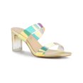 thumbnail image 1 of BLISSFUL STEP Sandales à Talon Bloc à Brides Transparentes et Colorées pour Femmes, 1 of 7