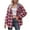 Red, variant on Plaid Jacket for Women Trendy Queen Flannel Shacket Jacket Casual Plaid Button Down Long Sleeve Shirt Open Front Cardigan Fall Clothes 2024 Fashion Outfits