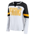 thumbnail image 2 of Women's Fanatics White/Black Pittsburgh Penguins Frozen Long Sleeve Notch Neck T-Shirt, 2 of 3