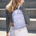 thumbnail image 5 of Kdxio Striped Gradient Print Canvas Backpack for School Work Travel Lightweight Unisex Daypack with Laptop Compartment and Adjustable Straps-Small, 5 of 5