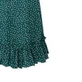 thumbnail image 5 of up to 60% off Gifts Usmixi Womens Dresses High Waist Beach Ruffle Swing Tunic A Line Short Dresses Fashion Floral Print V-Neck Short Sleeve Mini Summer Dress Green s, 5 of 6