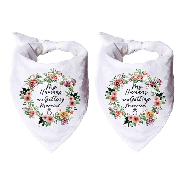 Bandana para perros, fotos de compromiso de boda, accesorios para bufandas para mascotas, accesorios para mascotas para amantes de los perros, paquete de 2