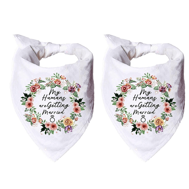 Bandana para perros, fotos de compromiso de boda, accesorios para bufandas para mascotas, accesorios para mascotas para amantes de los perros, paquete de 2