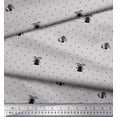 thumbnail image 3 of Soimoi Gray Moss Georgette Fabric Gift Box & Bell Dots Print Sewing Fabric Yard 42 Inch Wide, 3 of 3