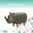 thumbnail image 5 of Critter Sitters 14-In. Seat Height Green Rhino Animal Shape Fabric Ottoman, 5 of 16