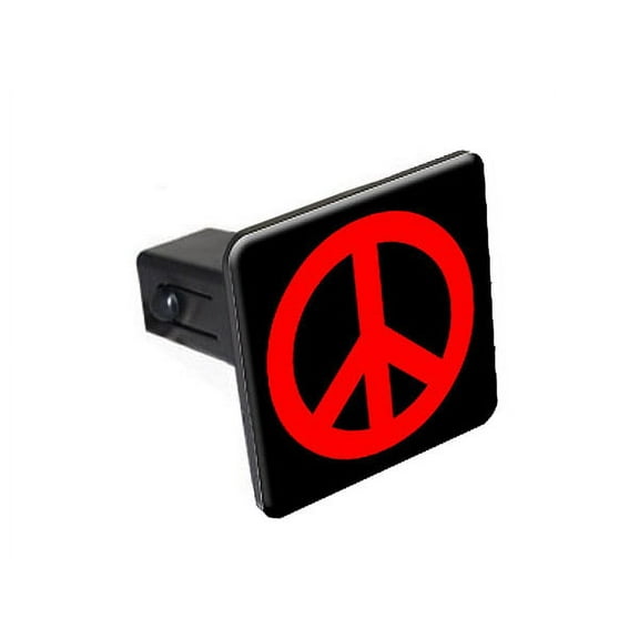 Peace Sign Red Tow Hitch Cover