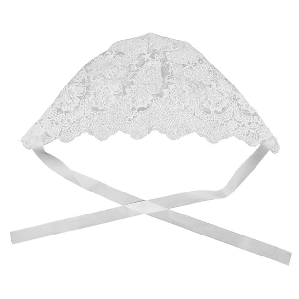 Gorro de algodón con encaje para bebé, precioso gorro con encaje y estampado floral para bebés y niños pequeños (blanco)