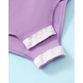 thumbnail image 6 of KIMI BEAR Newborn Baby Girls One-piece Swimsuits 0-3 Months Summer Bathing Suits Off the Shoulder Sleeveless Halter Bow Floral Beach Wear Holiday Rash Guard with Headband 2pcs Purple, 6 of 7