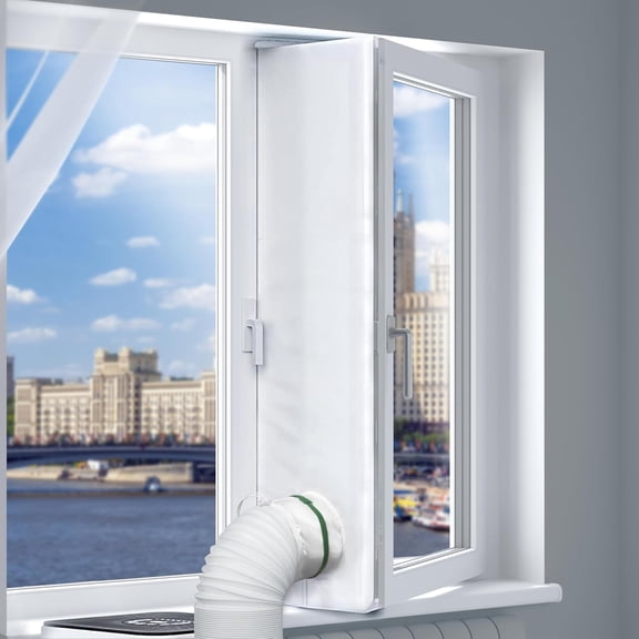 HIBIBUD 300Cm Portable Ac Window Seal, Casement Window Vent Kit Seal Kit for Portable Air Conditioner Dryer, 100% Sealing Waterproof Easy to Install for Crank Out/Awning/Skylights Window