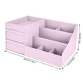 thumbnail image 6 of Tssuoun Box PP Makeup Organizer Case Table Storage Container with Drawers Jewelry Cosmetic Case pink 28x17x13cm, 6 of 8