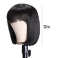 thumbnail image 4 of Pelucas de cabello humano, peluca corta negra de Bob de 12 pulgadas Peluca negra corta de Bob Calidad de nivel superior, 4 of 4