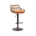 thumbnail image 5 of Swivel Bar Stools Set of 2, Rattan Counter Height Bar Stools with Linen Cushion and Metal Base, Height Adjustable Bar Chairs Dining Chairs with Footrest for Kitchen Island Dining Room Pub, Orange, 5 of 7