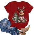thumbnail image 4 of larppty Reindeer Shirt for Women Christmas Graphic Tees Family Party Casual Short Sleeve Xmas Shirt (Red, 3XL), 4 of 6