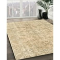 thumbnail image 3 of Ahgly Company Machine Washable Indoor Round Abstract Brown Gold Area Rugs, 6' Round, 3 of 7