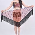 thumbnail image 4 of Xfvqtps Woman Sequin Dance Skirt Tassel Triangular Belt Belly Dancing Waist Towel Waist Chain Hip Towel Performance Skirt Red, 4 of 6