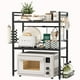 thumbnail image 1 of Soporte extensible para microondas, Organizador de Cocina, Repisas para cocina en Altura ajustable, Estante para Cocina, 3 Niveles con 8 Ganchos, 1 servilletero, 1 cesto para Especias, Negro, 1 of 6