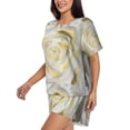 thumbnail image 5 of Sigee White Rose for Sleepwear Casual Pjs with Pockets Women's Pajamas Sets Shorts 2 Piece Short Sleeve Lounge Sets X-Large, 5 of 9
