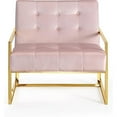 thumbnail image 3 of Maklaine Velvet/Stainless Steel/Solid Wood Pink Accent Chair in Pink, 3 of 5