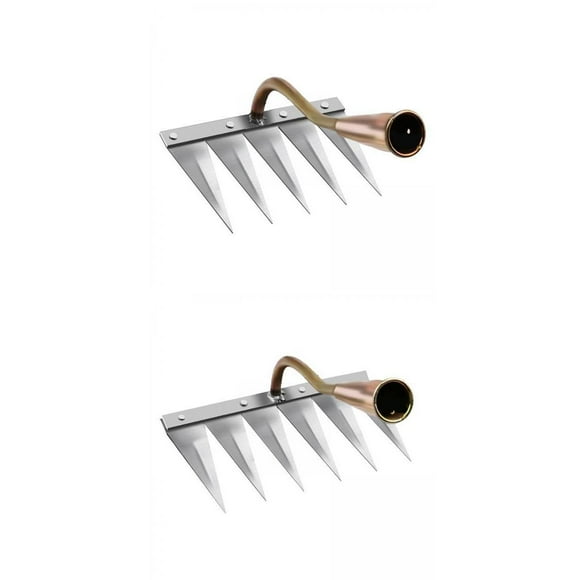 2x Multifuncional Heavy Duty Jardinería  Hierba Jardín Eliminación Camas Jardinería Césped Nivelación Industria Vegetal Patio trasero 5 puntas 6 puntas CUTICAT  Azada de boda