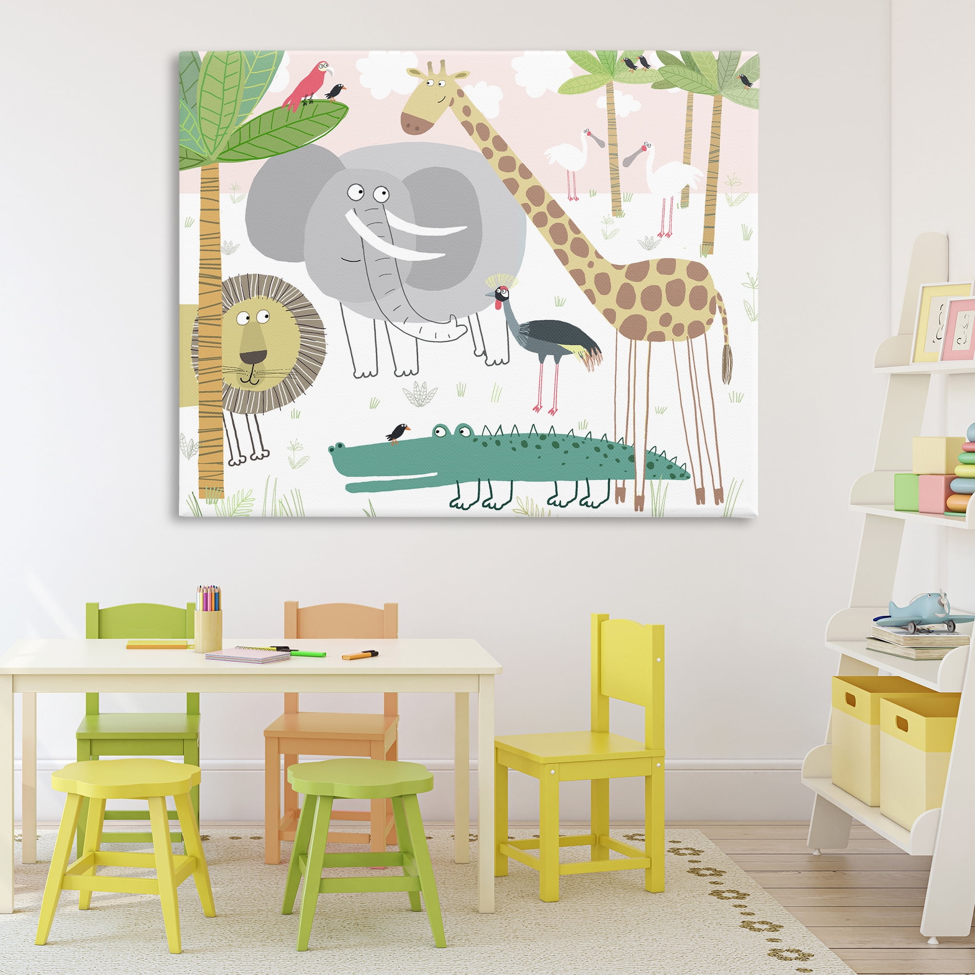 Stupell Industries Safari Animals Out and About Canvas Wall Art, design by Carla Daly