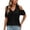 Black, variant on Cold Shoulder Tops for Women 2026 Summer Ruffled Short Sleeve V Neck Pleated Front Dressy Casual Work T Shirts Work Blouse