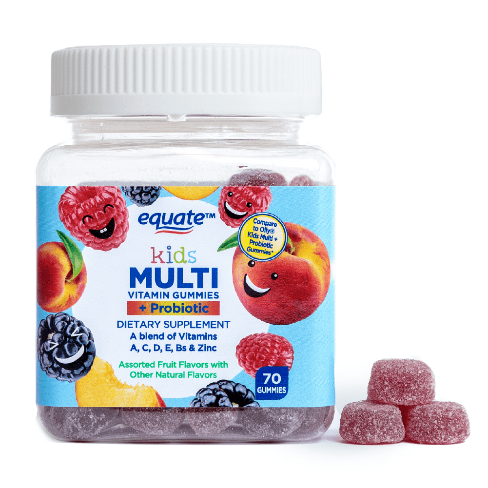 Equate Kids Multi Vitamin Gummies + Probiotics, 70 Count