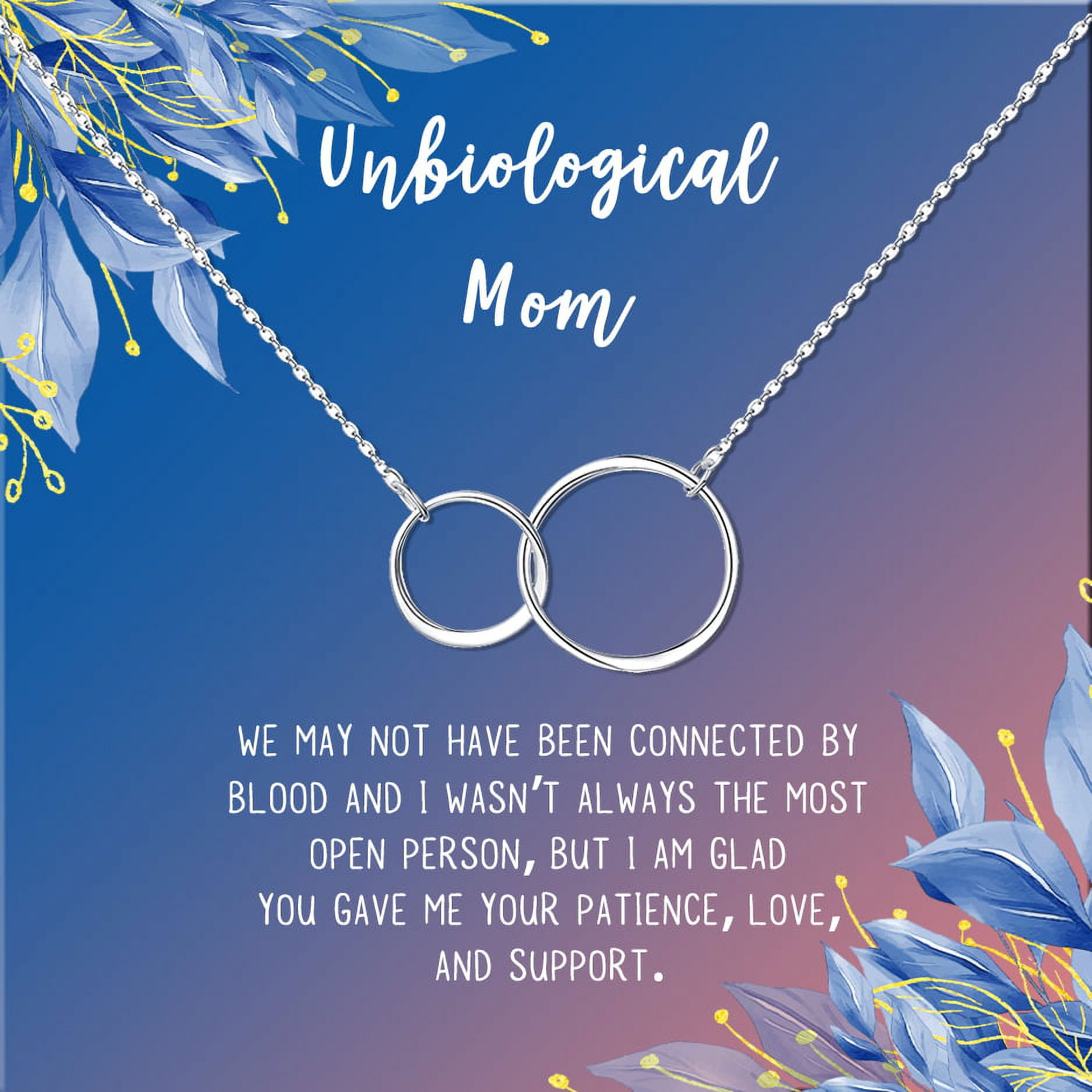 Unbiological Mom Mother's Day Gift for Mom, Mother in Law Gift, Mother's Day Gift Box, Mother's Day Gift Idea, Gift for Mom, Jewelry For Mother[Silver Infinity Ring,Blue-Orange Gradient]