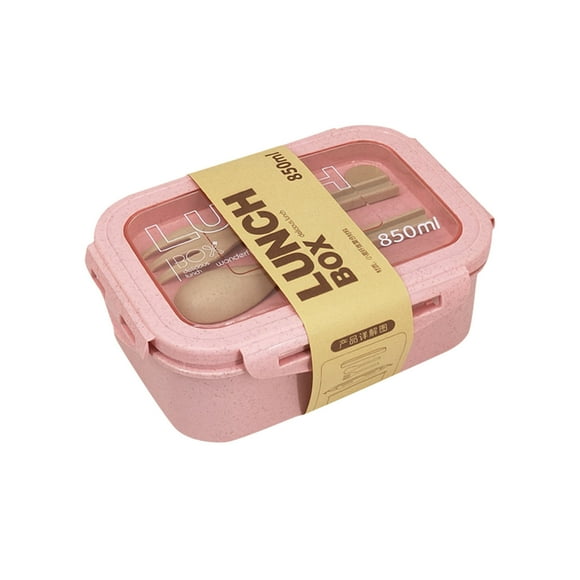 Dvkptbk Lunch Box Straw Japanese Style Bento Box Popular Student Lunch Box Plastic Microwave Oven Lunch Box Low Lunch Box for Office Workers Camping Essentials