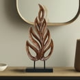 thumbnail image 3 of Decozen Home Decor Handmade Wooden Sculpture in Leaf Design Acacia Wood, 3 of 7