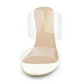thumbnail image 6 of BLISSFUL STEP Women's Clear Slide Stiletto Heels Open Toe Slip On Sandals White 10, 6 of 7