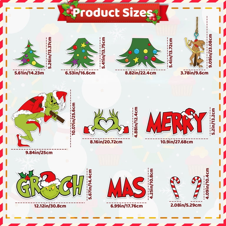 34-Piece Christmas Garage Door Magnet Set - Santa, Snowman, Gnome & Candy Decor For Holiday Home, Car & Refrigerator
