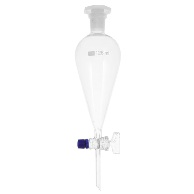 Distillero de vidrio de borosilicato de borosilicato de forma de embudo separatoria de 125 ml