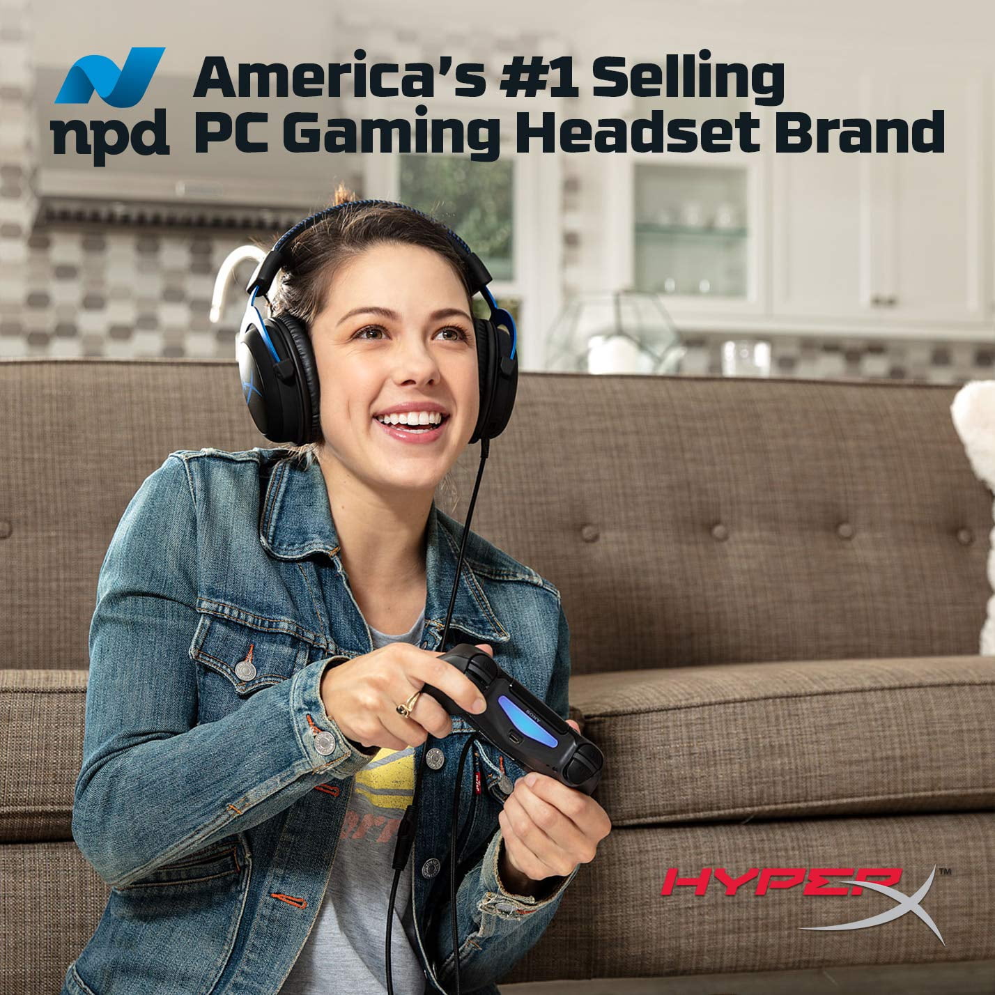 HyperX Cloud - Official PlayStation Licensed Gaming Headset for PS4 and PS5 with In-Line Audio Control, Detachable Noise Cancelling Microphone, Comfortable Memory Foam - Black