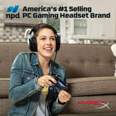 HyperX Cloud - Official PlayStation Licensed Gaming Headset for PS4 and PS5 with In-Line Audio Control, Detachable Noise Cancelling Microphone, Comfortable Memory Foam - Black