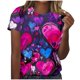 thumbnail image 2 of Camiseta de Apoyo para La Concienciación Sobre El Alzheimer Fiudx Mujer Flor Morada Manga Corta Cuello Redondo, 2 of 5