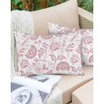 thumbnail image 6 of Boho Pink Floral Throw Pillow Cover 16 x 24 Inch Decorative Pillow Cover Vintage Farmhouse Paisley Plant Leaf Lumbar Pillowcase Seasonal Rectangle Cushion Case for Couch Sofa Bed Living Room, 6 of 7